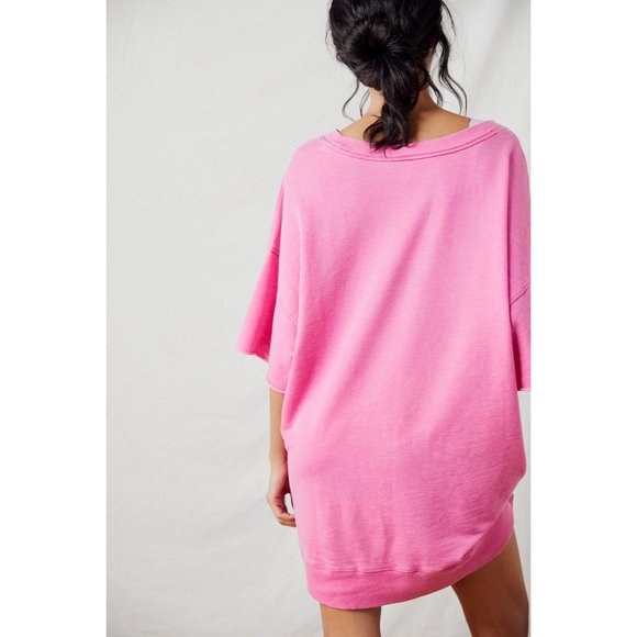 NWT Free People Cozy Cool Girl Lounge Tee / Pink - Picture 3 of 6